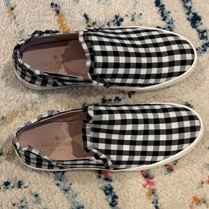 Kate Spade Black and White Gingham Sneakers